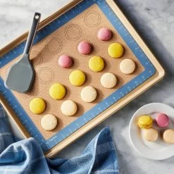 11.5"x16.5" Silicone Baking Mat with Macaroon Guides Blue - Figmint™