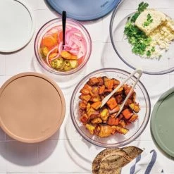 8pc Glass Set of 4 Mixing Bowls with Lids Clear - Figmint™