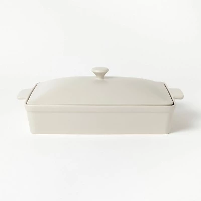 4qt Stoneware Rectangle Baking Dish with Lid - Figmint™ Light Gray 8 4qt Stoneware Rectangle Baking Dish with Lid - Figmint™ Light Gray - Image 7