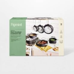 12pc Aluminum Nonstick Hard Adonized Cookware Set Dark Gray - Figmint™ -Figmint Online Store GUEST a2051d5f 4e1b 4e71 a977 b76974cd8aed