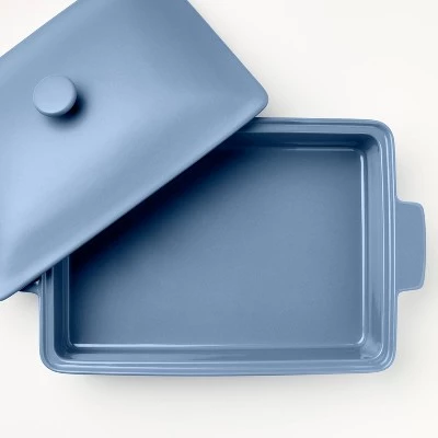 4qt Stoneware Rectangle Baking Dish with Lid - Figmint™ Light Gray 3 4qt Stoneware Rectangle Baking Dish with Lid - Figmint™ Light Gray - Image 2