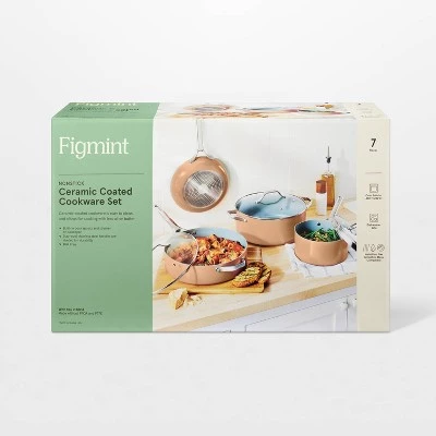 7pc Nonstick Ceramic Coated Aluminum Cookware Set - Figmint™ Terracotta Orange 8 7pc Nonstick Ceramic Coated Aluminum Cookware Set - Figmint™ Terracotta Orange - Image 7